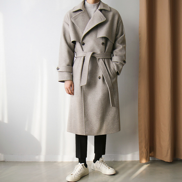 RT No. 3411 WOOLEN COLLAR BELT COAT JK