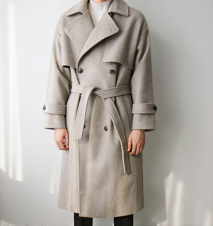 RT No. 3411 WOOLEN COLLAR BELT COAT JK