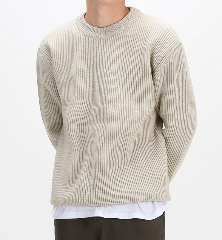 RT No. 3407 KNITTED ROUND NECK SWEATER