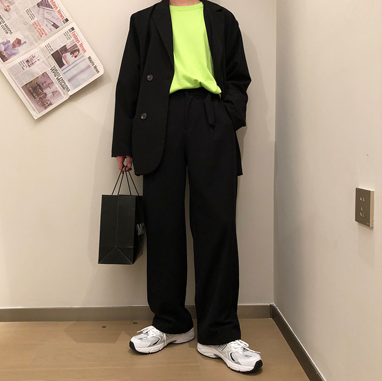 RT No. 3103 BLACK WIDE PANTS