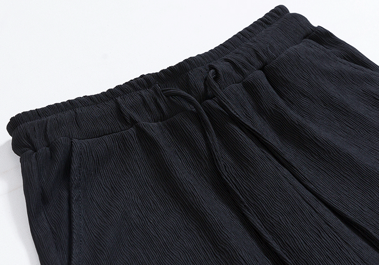 RT No. 4211 BLACK PLEATED CARDIGAN & WIDE PANTS