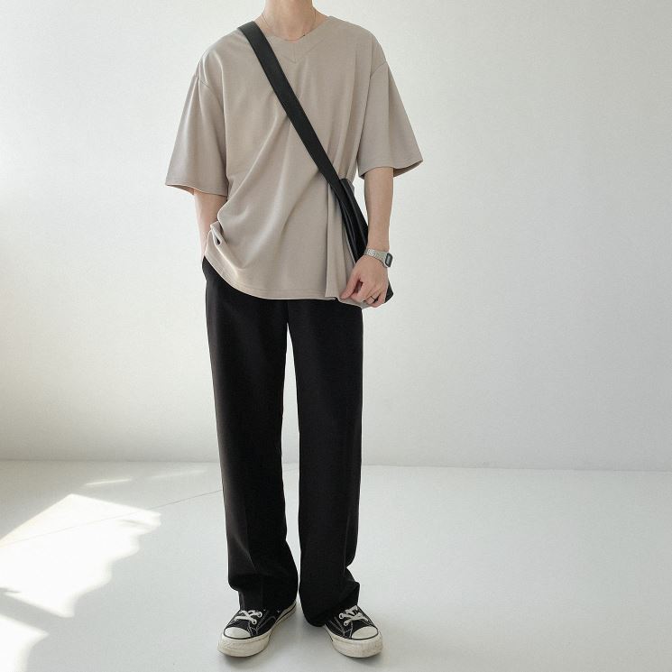 RT No. 5084 WIDE DRAPE STRAIGHT PANTS