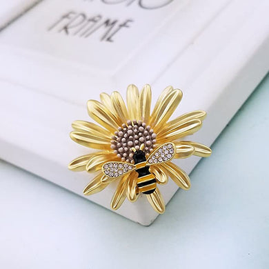 Sunflower Honeybee Pin