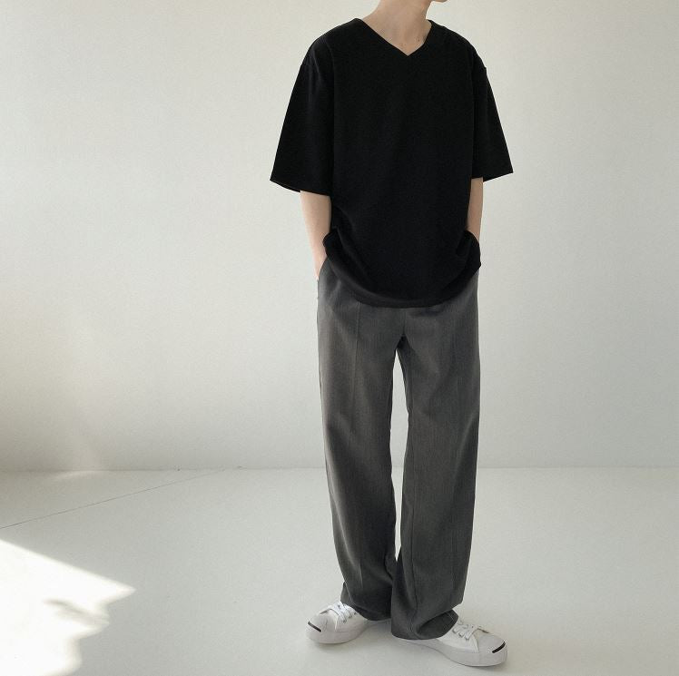 RT No. 5084 WIDE DRAPE STRAIGHT PANTS