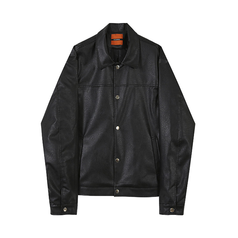 RT No. 2772 SLIM BUTTON UP LEATHER JK