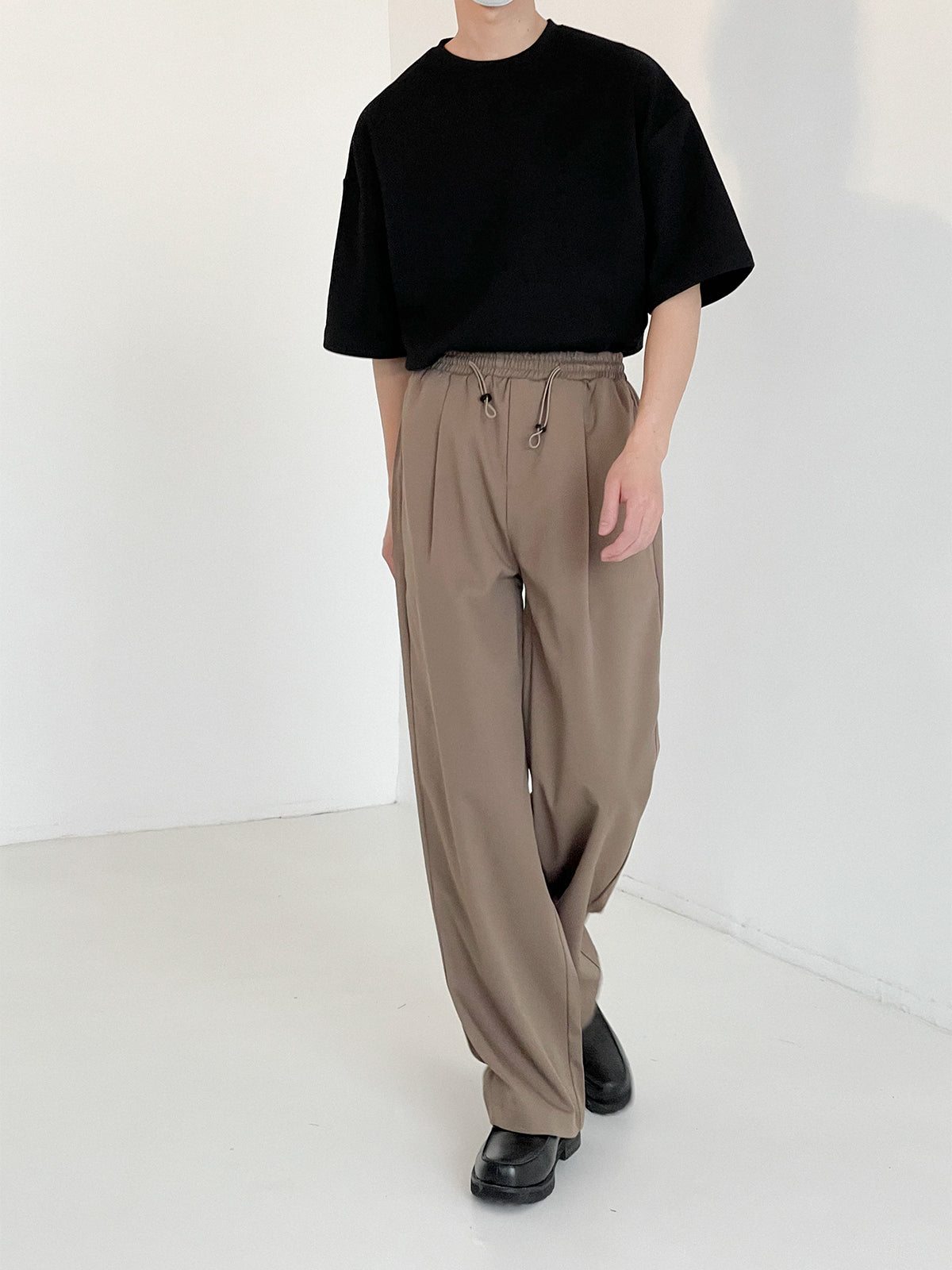 RT No. 5136 WIDE STRAIGHT DRAWSTRING PANTS