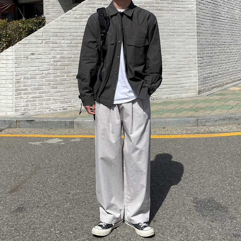 RT No. 5131 GRAY WIDE STRAIGHT PANTS