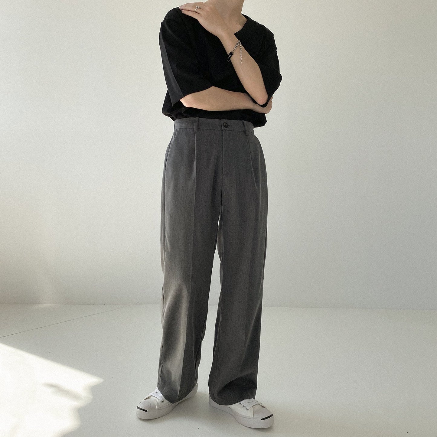 RT No. 5084 WIDE DRAPE STRAIGHT PANTS