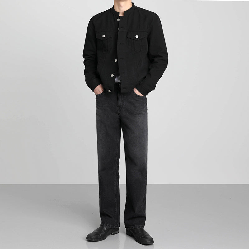 RT No. 5167 BLACK MOCK NECK DENIM JK