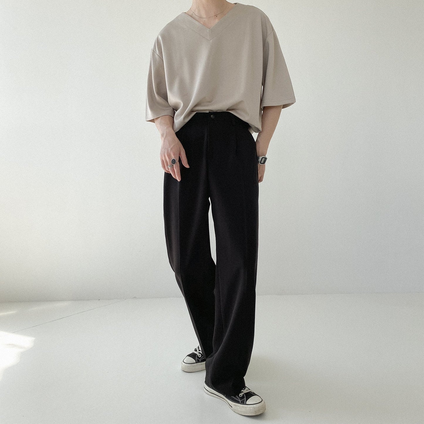 RT No. 5084 WIDE DRAPE STRAIGHT PANTS